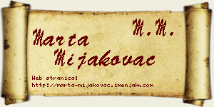 Marta Mijakovac vizit kartica
